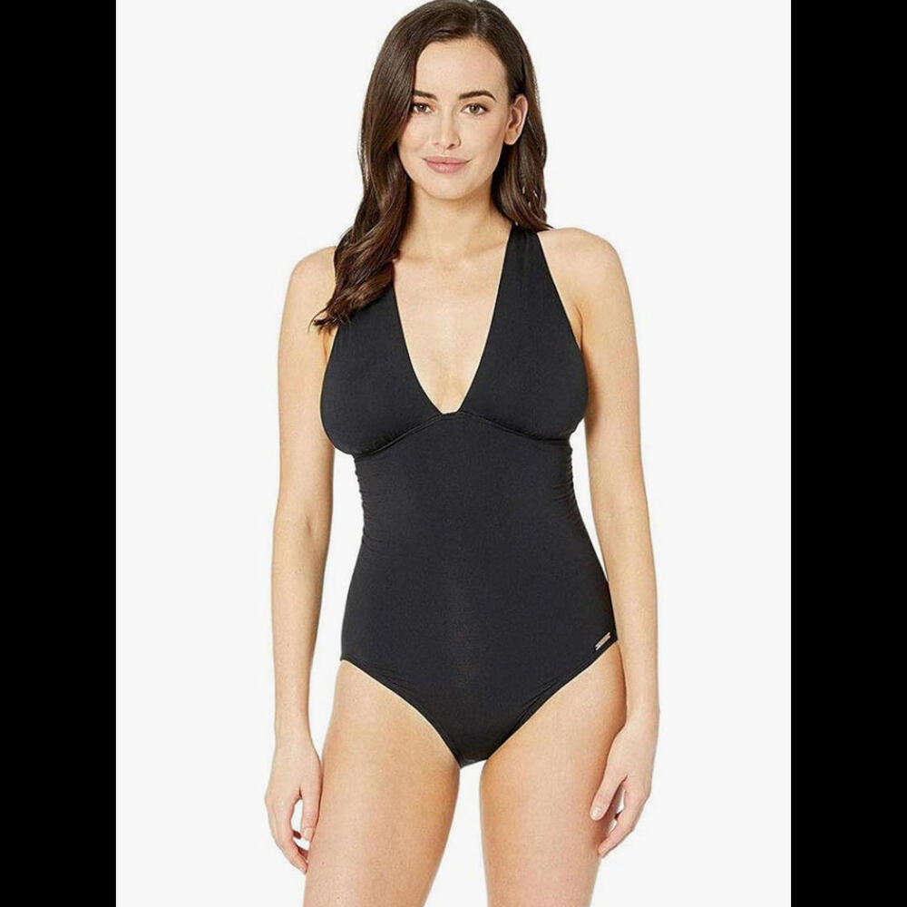 NWT Michael Kors‎ Convertible Deep V One-Piece Black Size 8